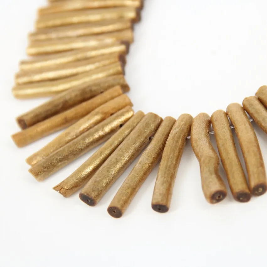 APDGG 3-6x38-40mm Top Drilled Golden Coral Double Stick Points Crown Crystal Beads