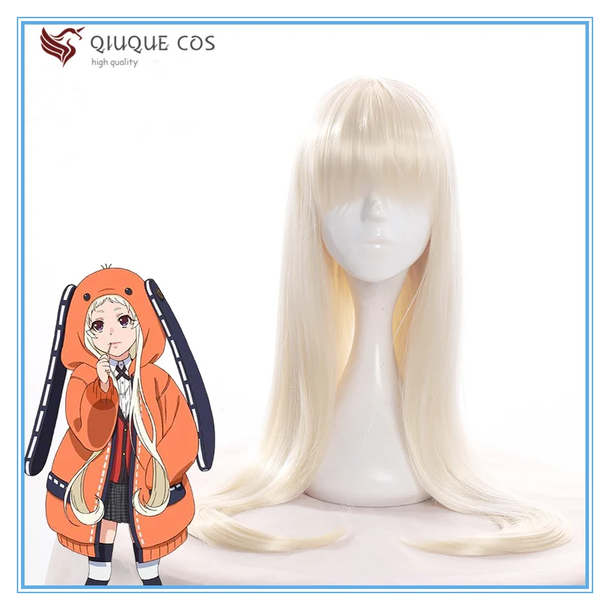 

Anime Kakegurui Compulsive Gambler Cosplay Wig Yomoduki Runa Wig Heat Resistant Synthetic Hair Wigs + Wig Cap