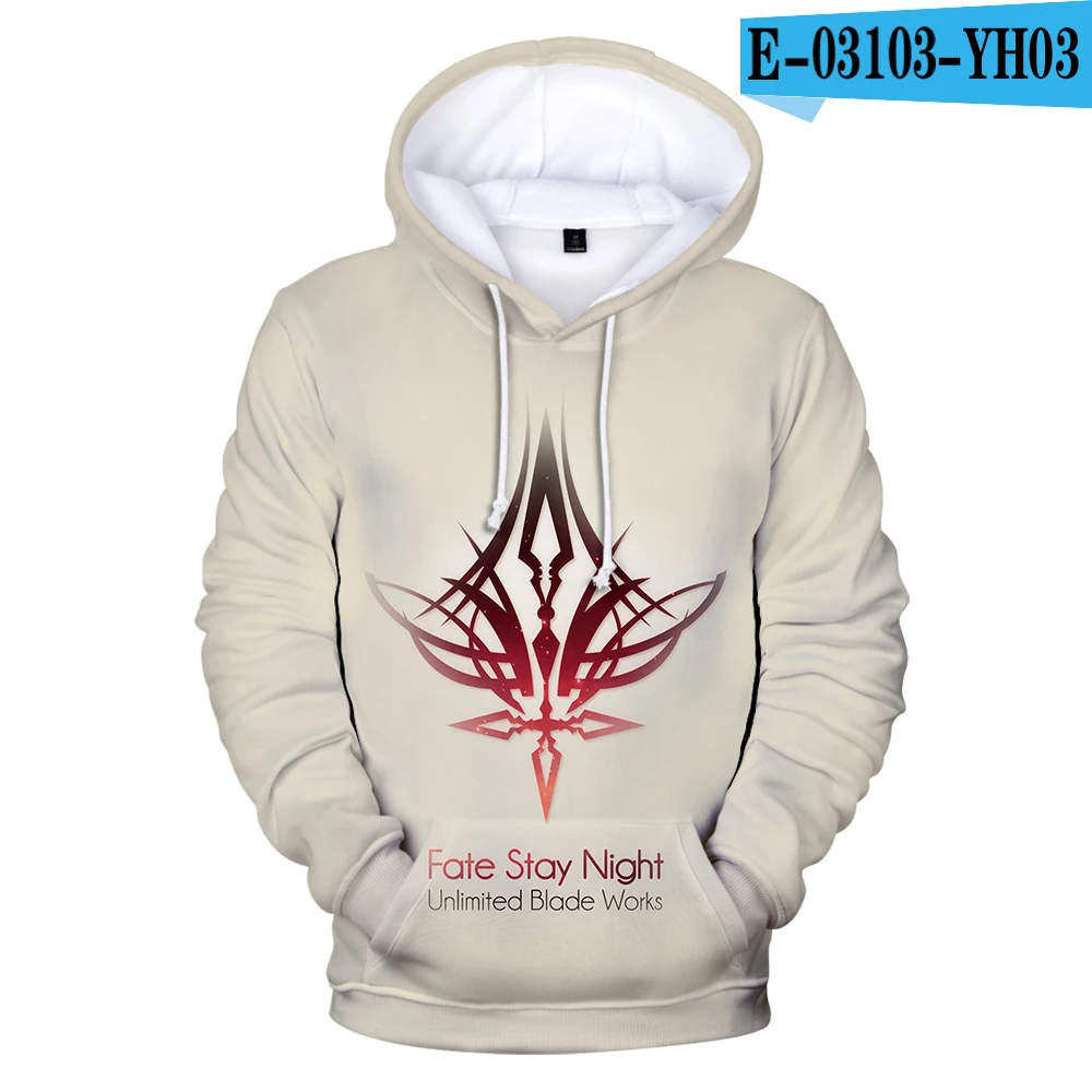 New Simple Style Koop 3D Print Fate Stay Night Hoodies Sweatshirts Jongen/Meisje Kawaii Pullover Streetwear Nieuwe Fate Loose