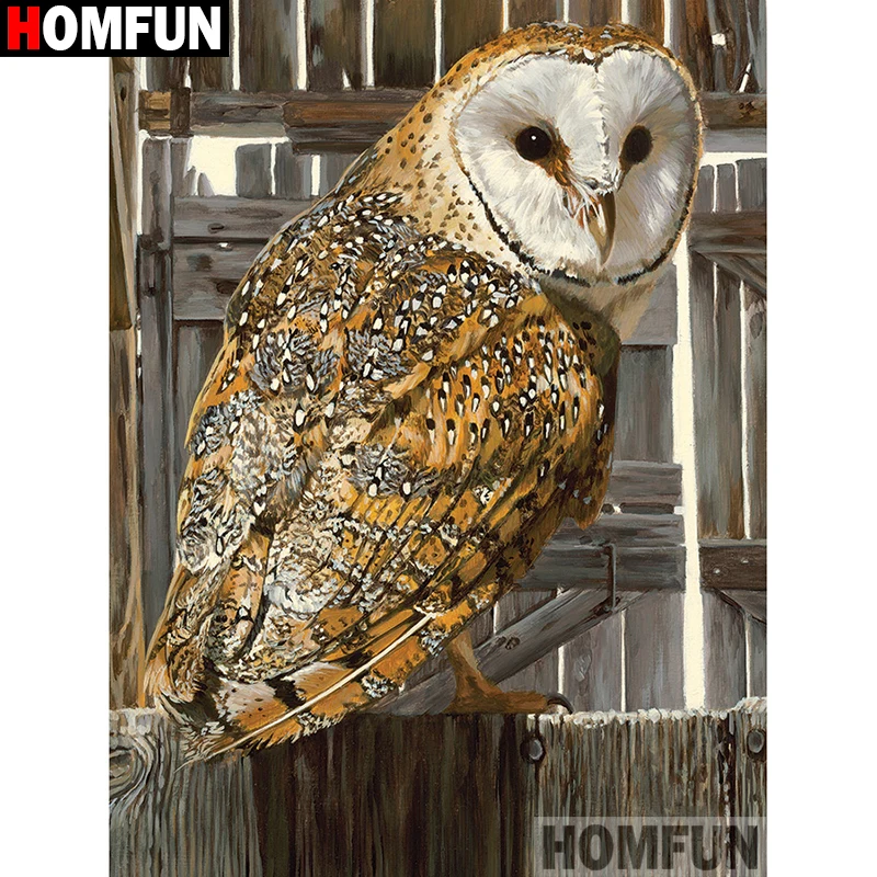 

HOMFUN Diamond Painting Cross Stitch "Animal owl" 5D DIY Diamond Embroidery Full Square/round Rhinestone Of Picture A00276