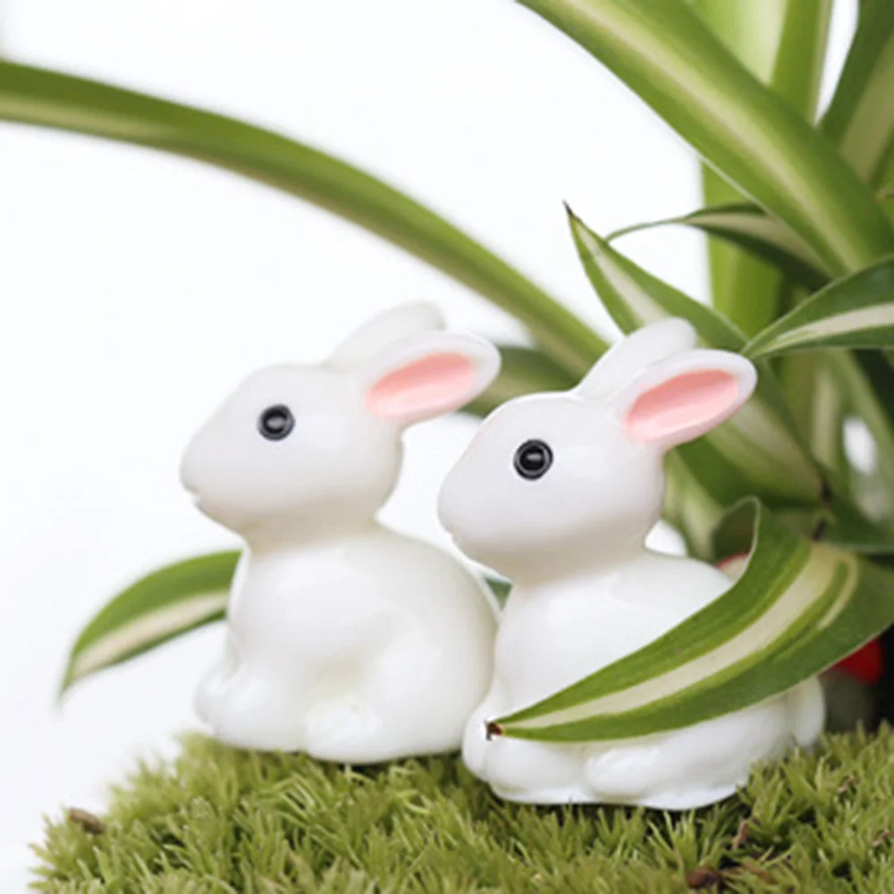 10 Pcs Resin Bunny Cute Decorations Home Decoration Rabbit Accessories Mini Bunny Crafts Miniature Figurines Easter decoration