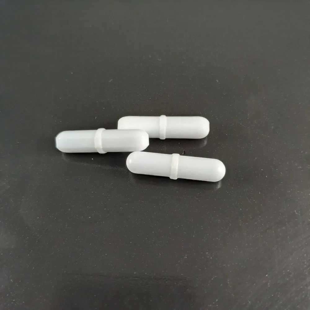 B8 * 25 MM 10 stücke PTFE Magnet Rührer Mixer Rühren Bar Mit Pivot Ring Weiß Farbe