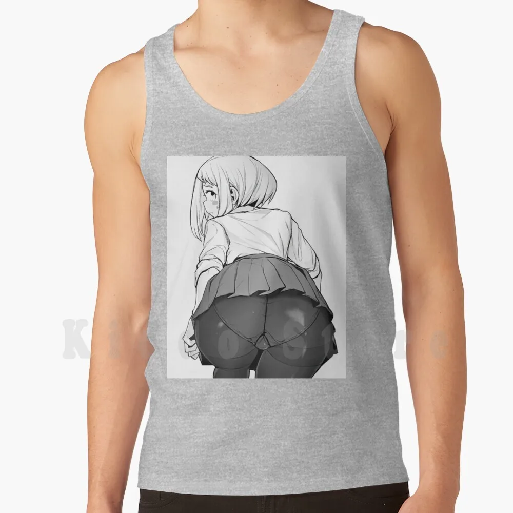 Uraraka Short Skirt Tank Tops Vest Sleeveless Anime Manga Waifu Weeb Japanese Kawaii Japan Aesthetic Boku No