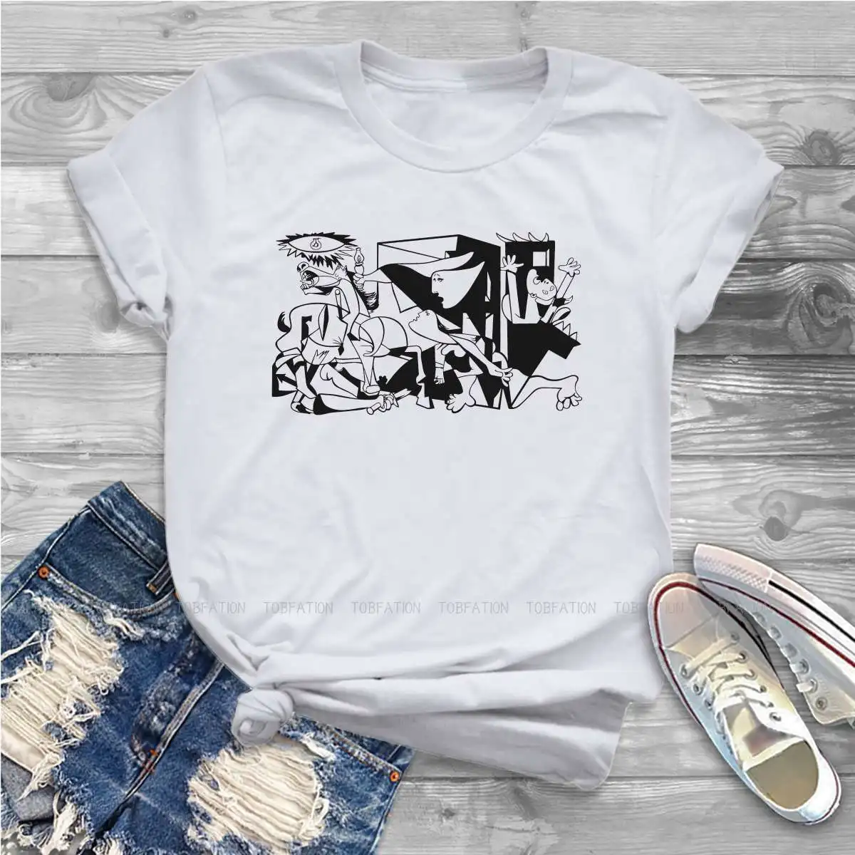 Pablo Picasso Guernica 1937 Artwork Reproduction TShirt for Girl Impressionism 4XL Hip Hop Gift Idea  T Shirt Stuff Hot Sale