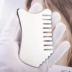 304 Stainless Steel Comb Multi Function Head Massager Beauty Health Product Scraper Neck Skin Massage Gua Sha Face Care Tool