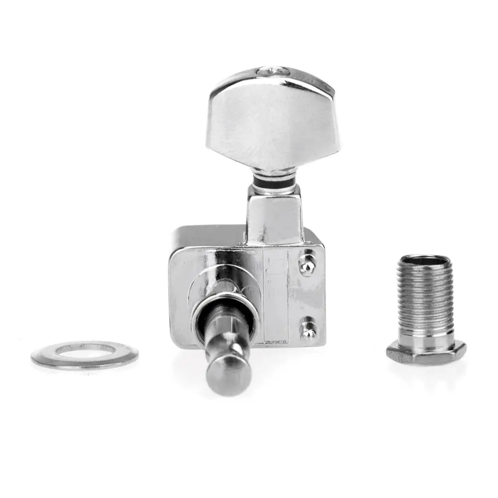 Musiclily Pro 6-in-line 2-pins Sealed Guitar Tuners Machine Head Tuning Pegs Set for Fender ST/Tele, Chrome