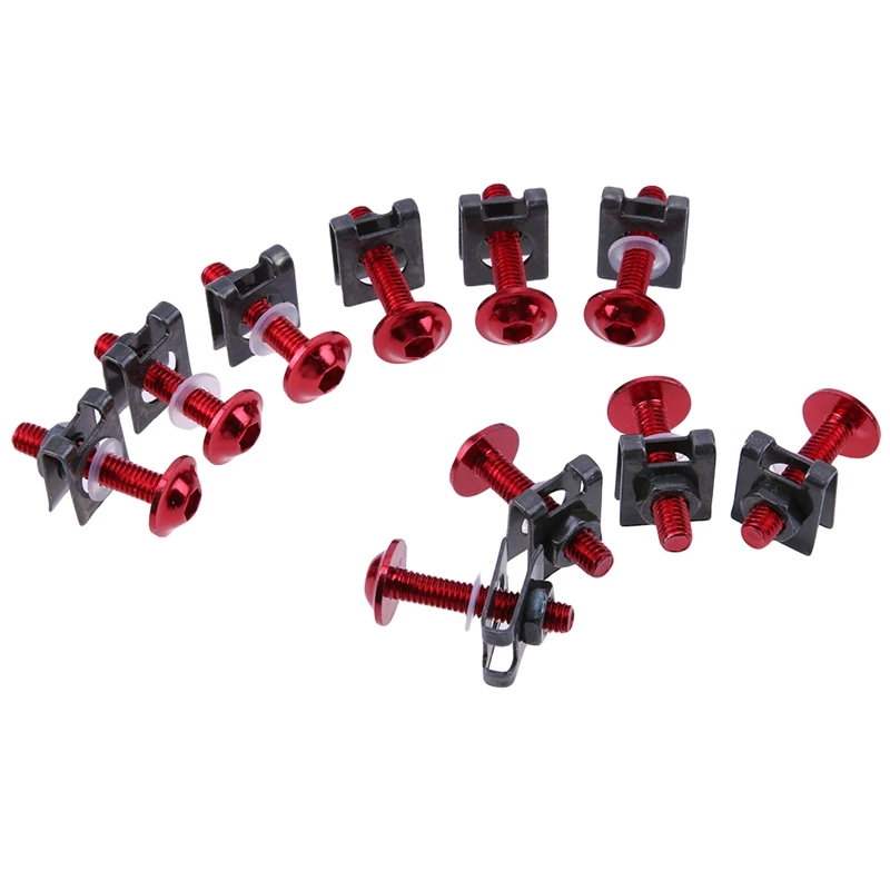 10Pcs/Lot Universal M6 6mm Motorcycle Fairing Body Bolts Nuts Scooter Spire Speed Fastener Clips Screw Spring Bolts Nuts 2019
