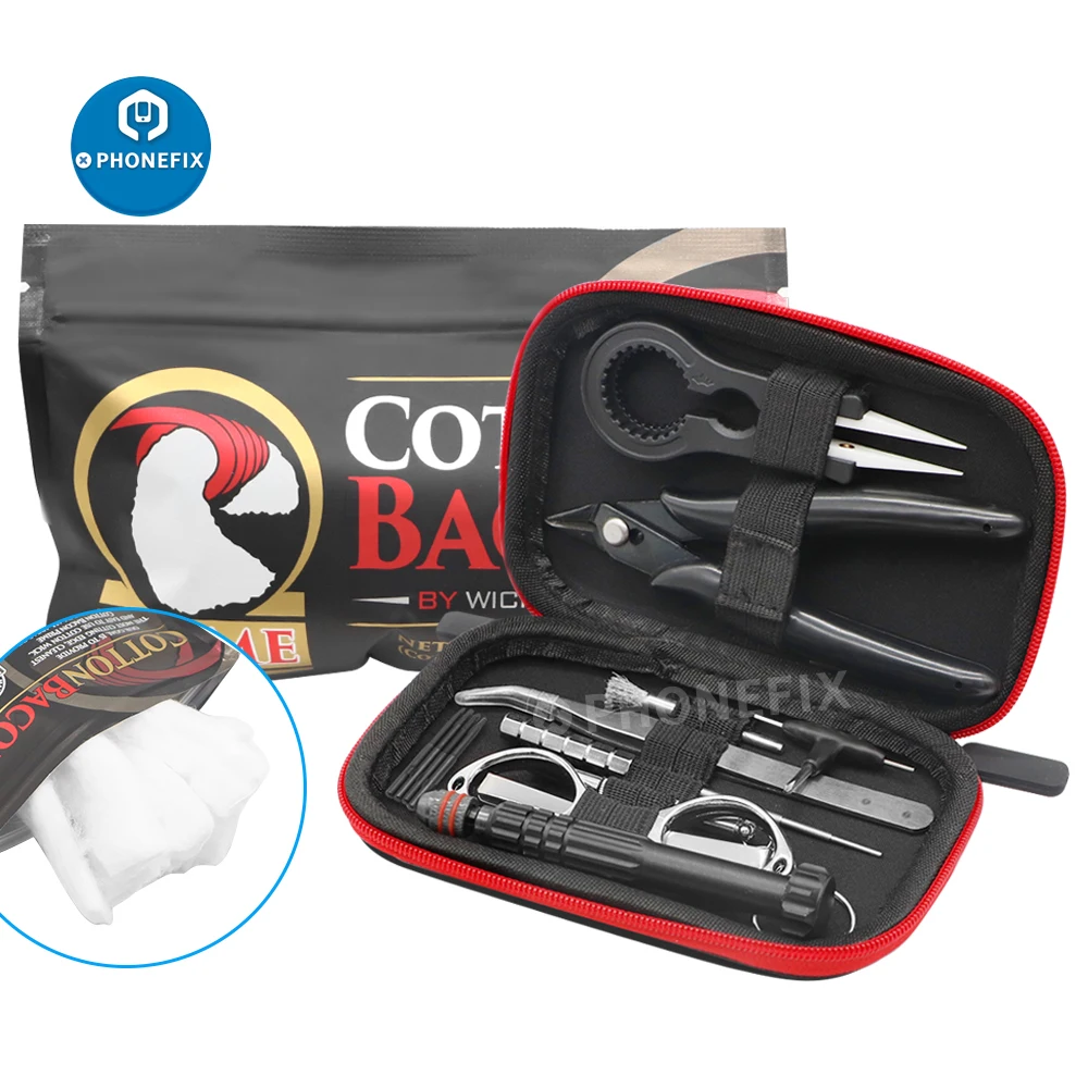 Vape DIY ชุดเครื่องมือสำหรับอิเล็กทรอนิกส์ซ่อม RDA RBA DIY Atomizer E-Cigarette เครื่องมือ Coil Jig ไขลานเซรามิคแหนบ
