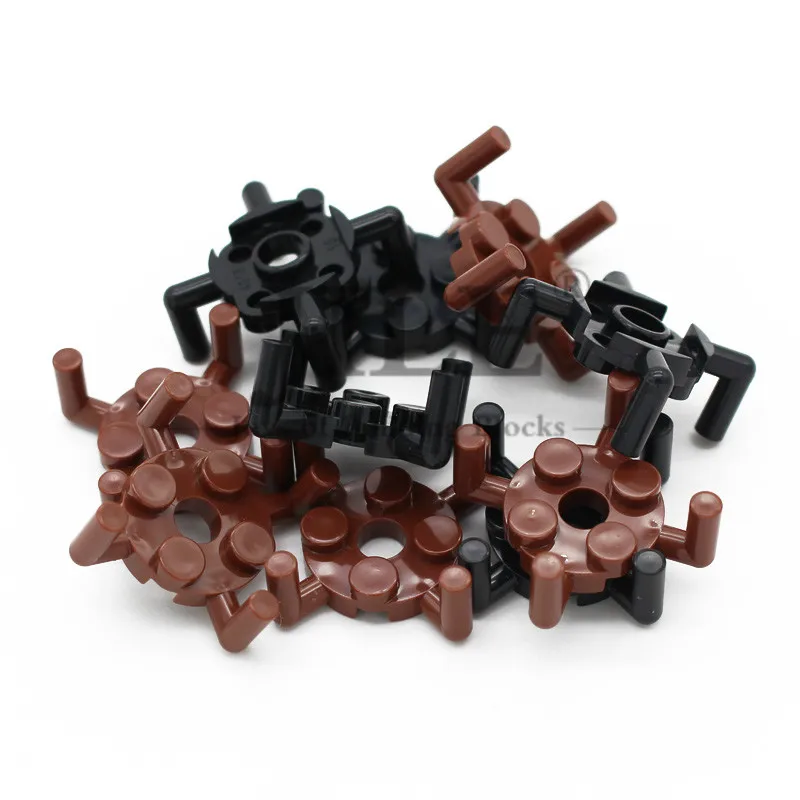 Moc Plate Round 2x2 with Pin Hole and 4 Arms Up 98284 Enlighten DIY Bulk Building Blocks Brick Compatible Assembles Particles