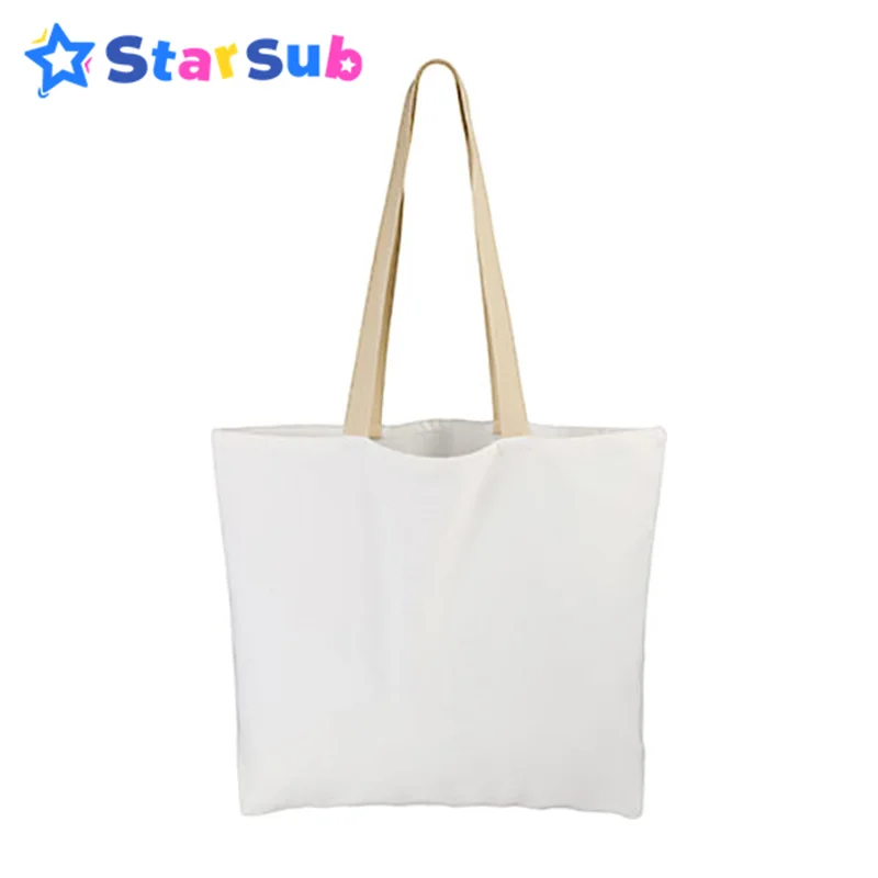 

4pcs 14.8in x 17in White Canvas Blank Tote Bag for DIY, Advertising, Promotion, Gift, Giveaway, Activity