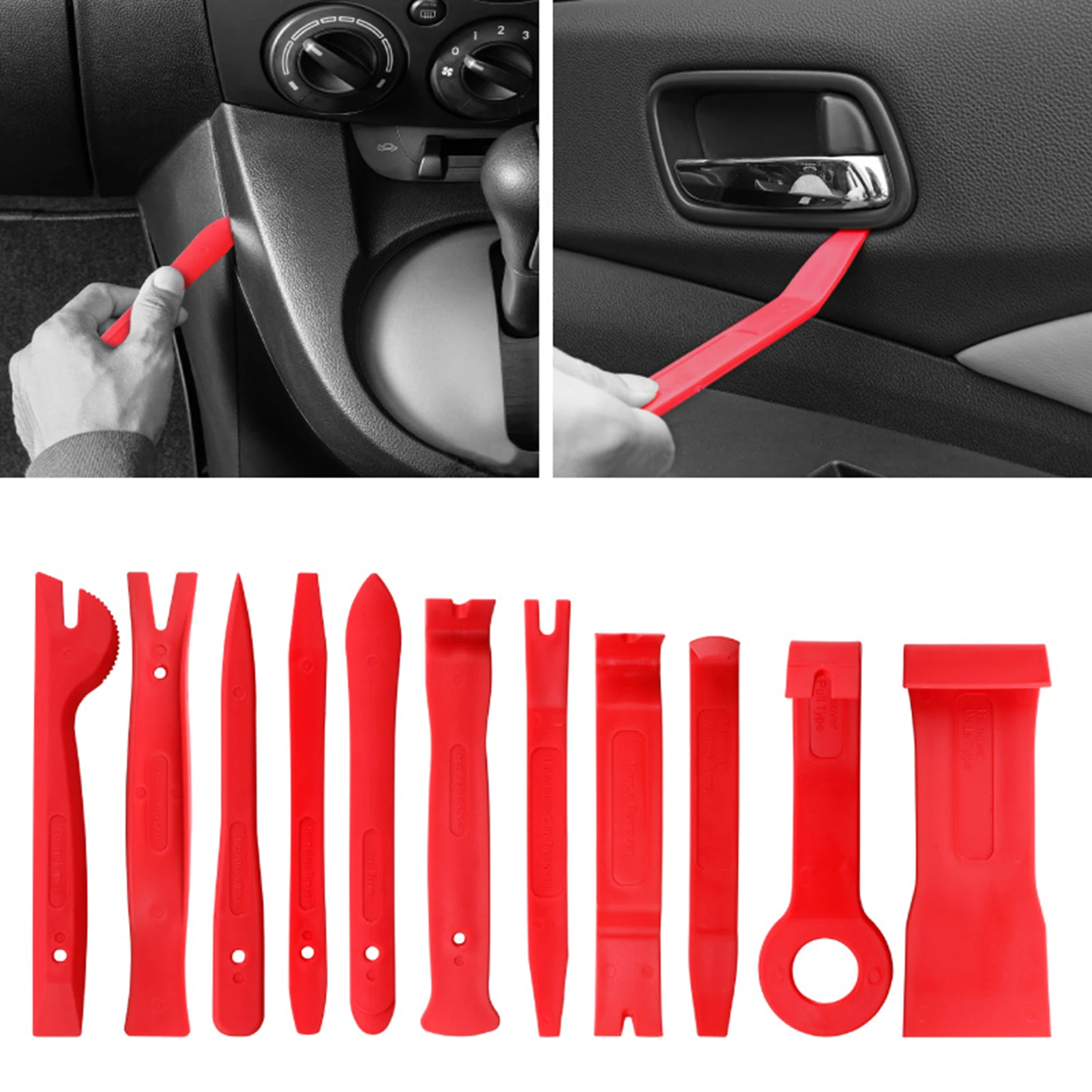 19pcs Auto Door Trim Removal Tool Kit Car Interior Exterior Dashboard Radio Repair Pry Set Automotive Handheld Disassembly Tools