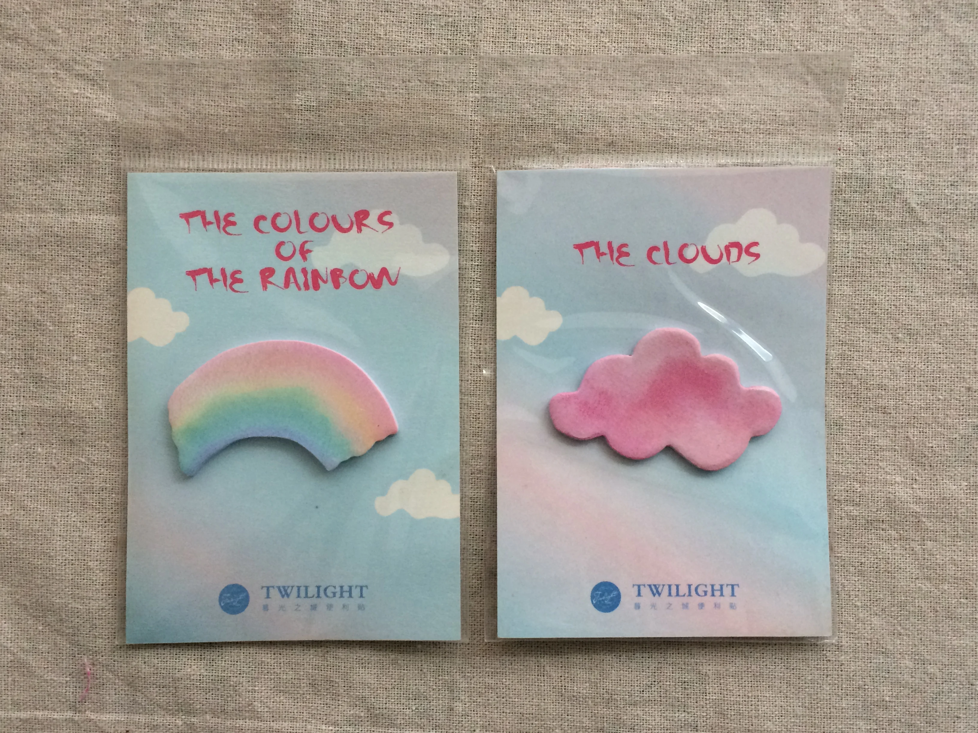 Regenbogen wolke sticky note memo pad(1pack)