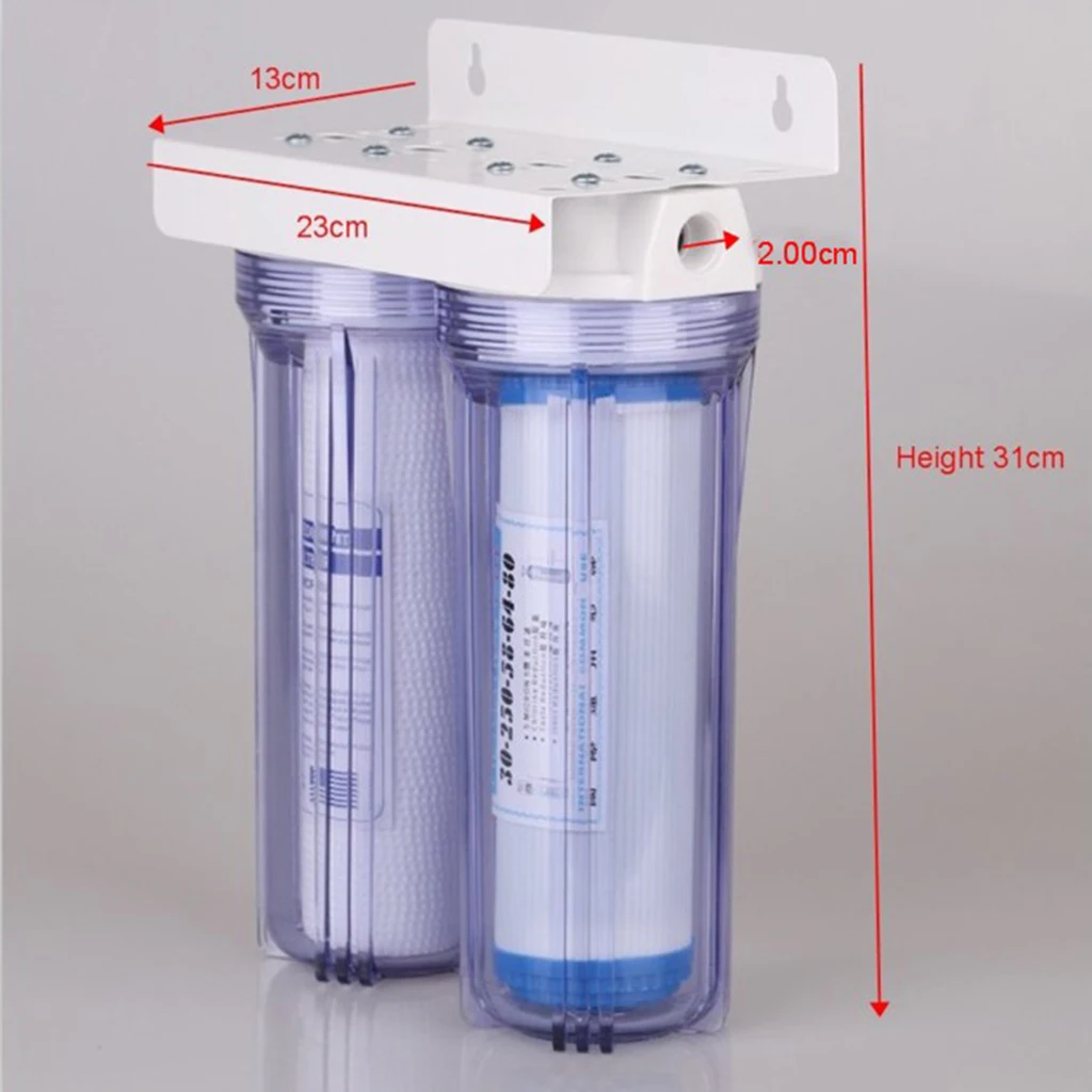 10\'\' Whole House 2 Stage Filtration Water System with PP Cotton CTO Carbon Replacement Filters