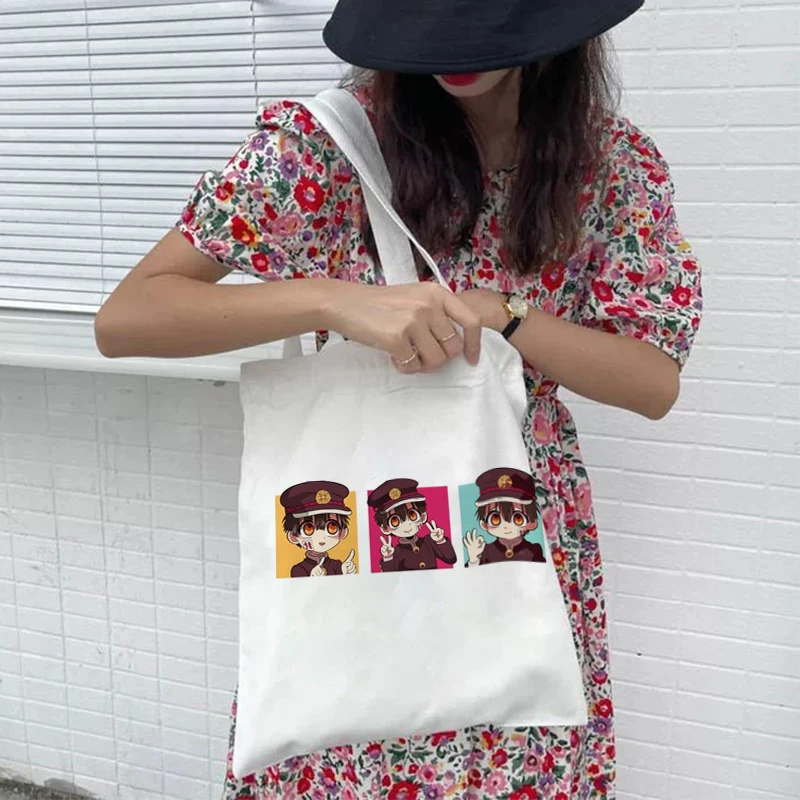 Japanese Anime Toilet Bound Hanako Kun Eco Canvas Shopper Bag Manga Tote Bags Harajuku Women Shoulder Bag Shopping Bag Handbag