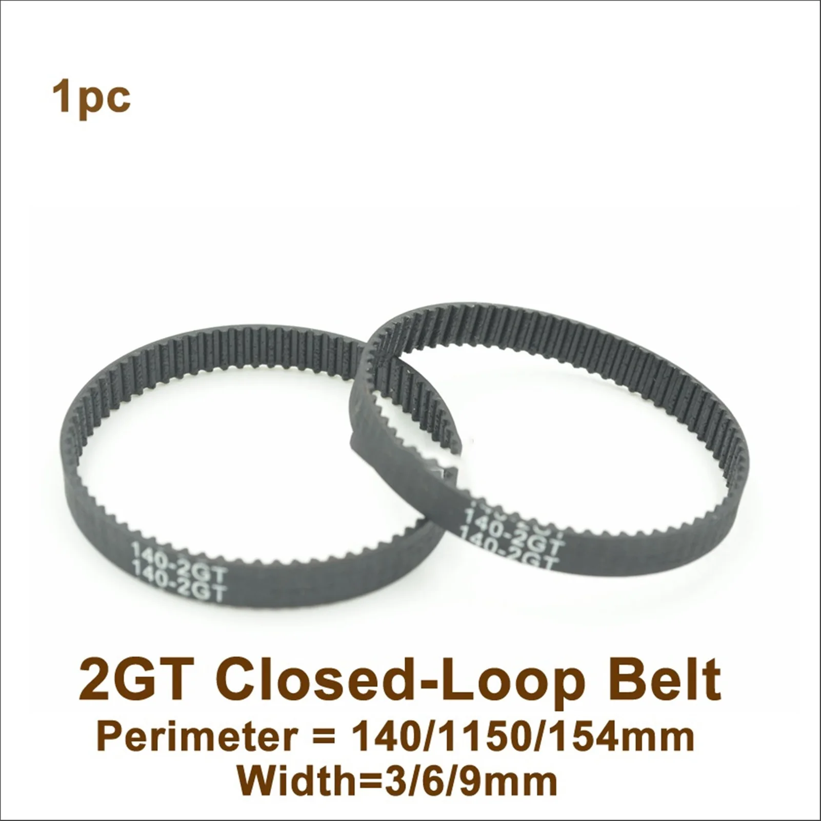 140/150/154, 2GT Timing Belt, W=3/6/9mm, Teeth 70/75/77, GT2 Closed-Loop Synchronous Belt 140-2GT 150-GT2 154-2GT