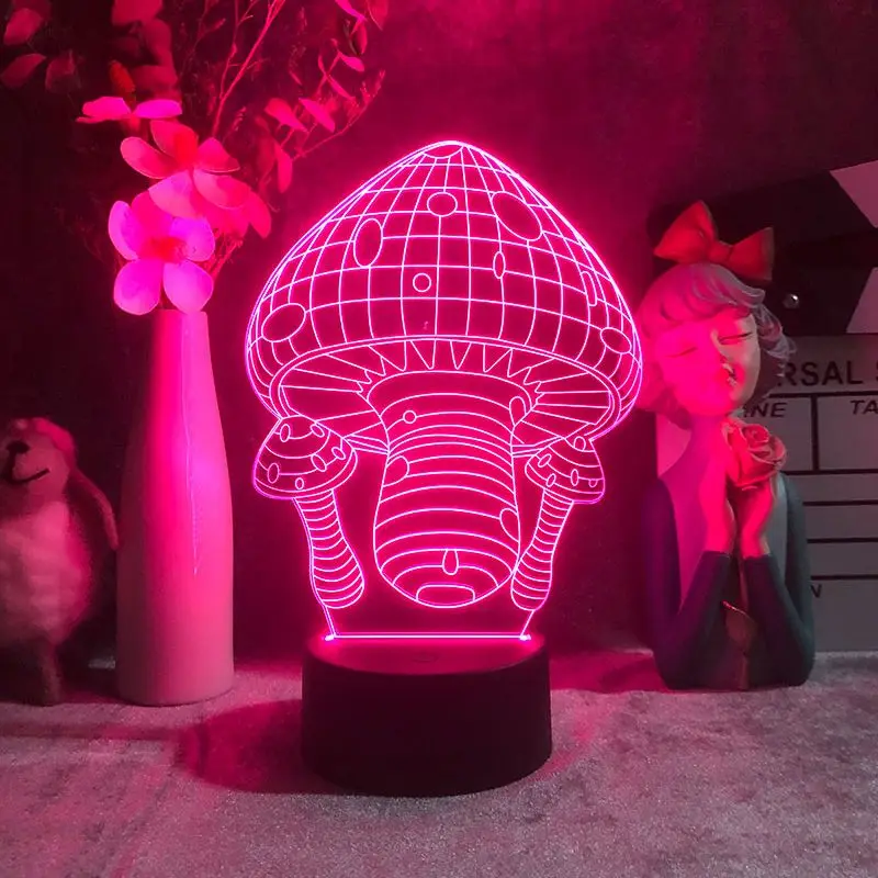 

Nighdn 3d Mushroom Lamp Acrylic Night Light for Child Bedroom Bedside Lamp 7 Colors Touch Remote Birthday Gifts USB Nightlight