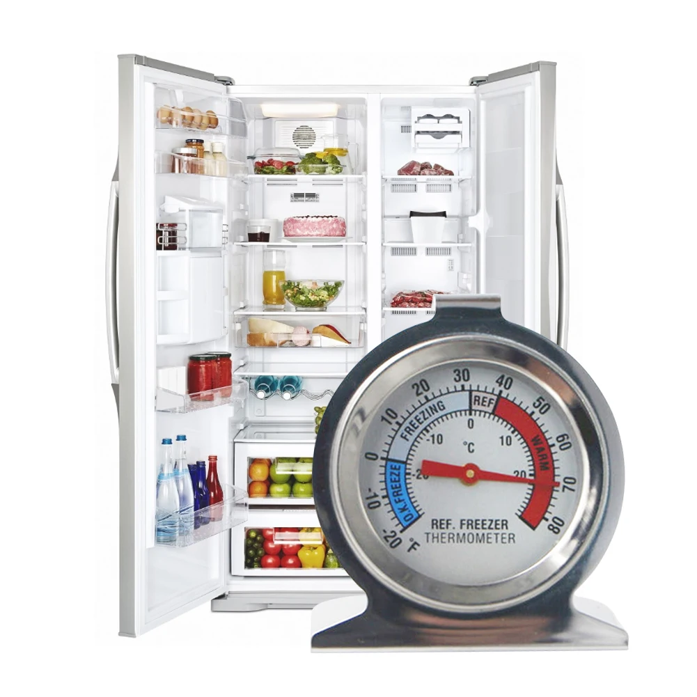 

High Quality Refrigerator Freezer Thermometer Stainless Steel Dial Dail TypeType Fridge Temperature Measure Tool -30-30 Degrees