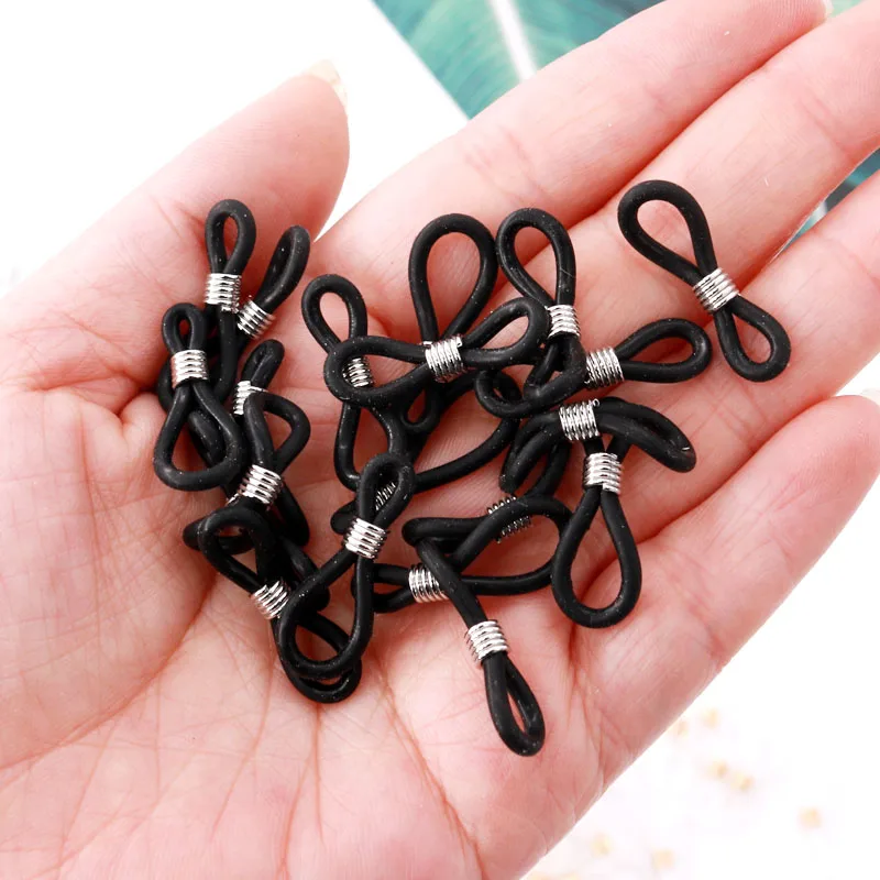 

300PCS 4*20mm Ear Hook Accessories Glasses Chain Antiskid Rubber Ring Rubber Ring Strap Eyelets For Silicone Glasses Band Rope
