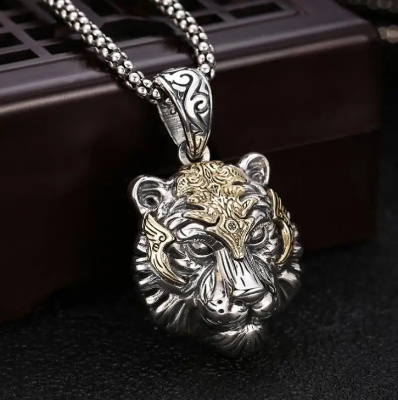 Nuove idee di moda di buona qualità testa di tigre pendente prepotente uomini e donne personalità bestia collana zodiacale regalo di compleanno