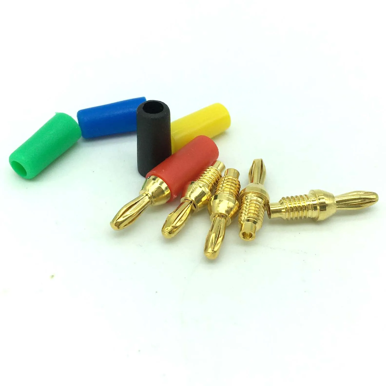 

100PCS Copper Gold-plated Small Banana Plug 2.5mm Lantern Head Welding For Experiment Test Line Insulation Panel Banana Socket