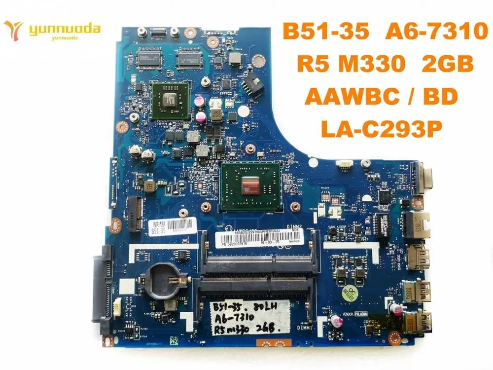 Original for Lenovo B51-35 laptop motherboard B51-35  A6-7310  R5 M330  2GB  AAWBC  BD  LA-C293P tested good free shipping