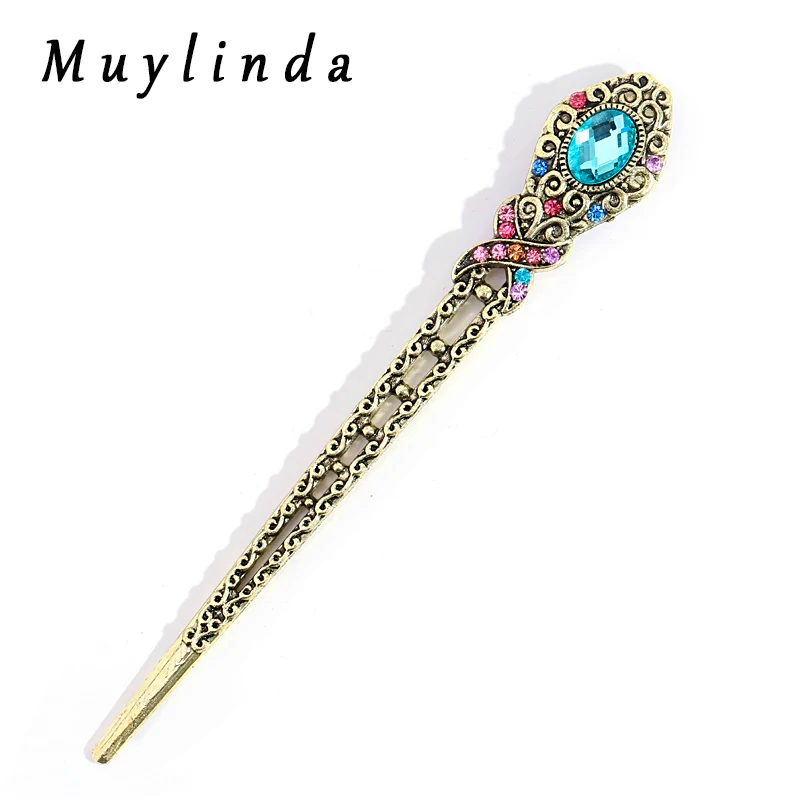 Muylinda Crystal Metal Hair Stick Vintage Simple Hairpin Accessories Vintage Hair Pin For Women Banquet Hair Jewelry