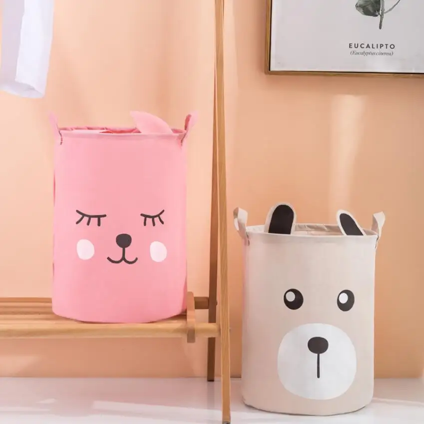 Cartoon rabbit ear Bear Laundry Hamper Clothes Storage Basket Home decoration storage barrel kids toy organizer bucket panier