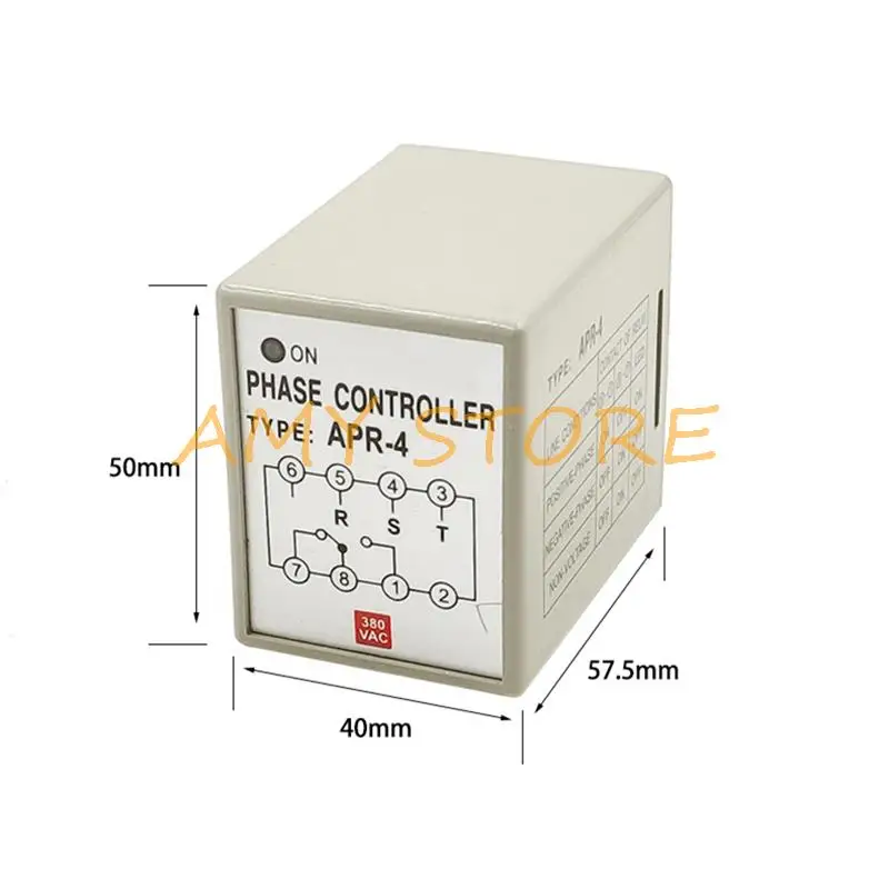 Indicador LED AC 380V 220V, controlador de protección de secuencia de fase de voltaje trifásico inverso, relé de APR-3 w, enchufe PF083A