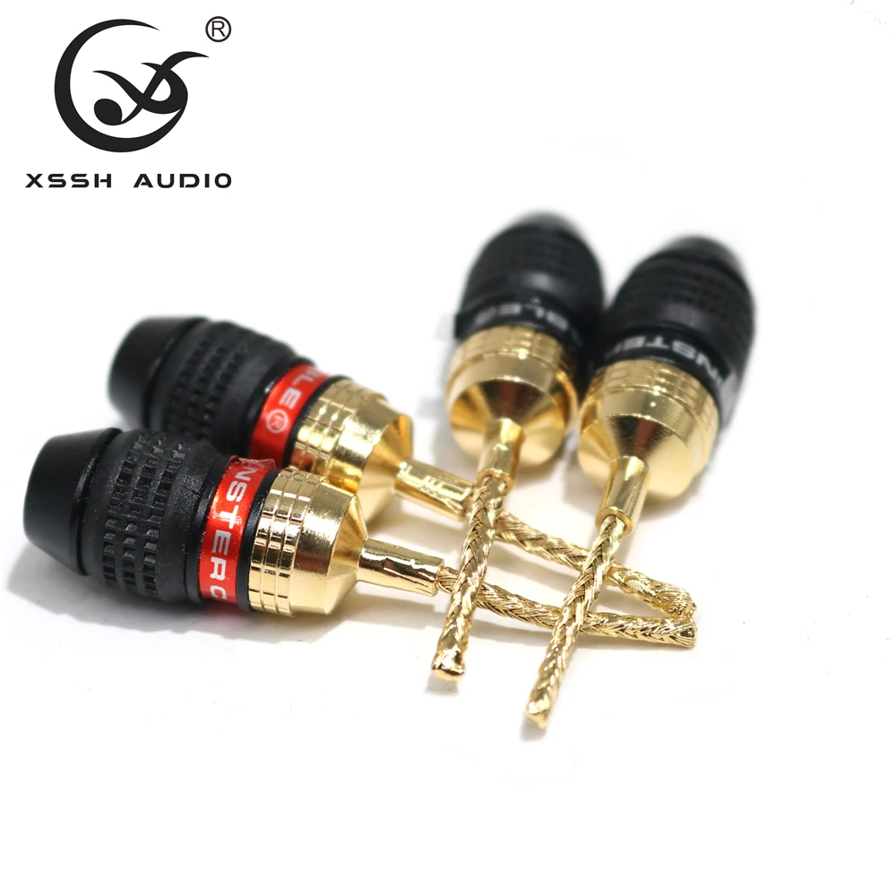 8 قطعة YIVO XSSH HIFI OEM لتقوم بها بنفسك الصوت CD مكبر للصوت ذكر محول المتكلم موصل مرحبا نهاية النحاس تصفيح الذهب الموز التوصيل جاك