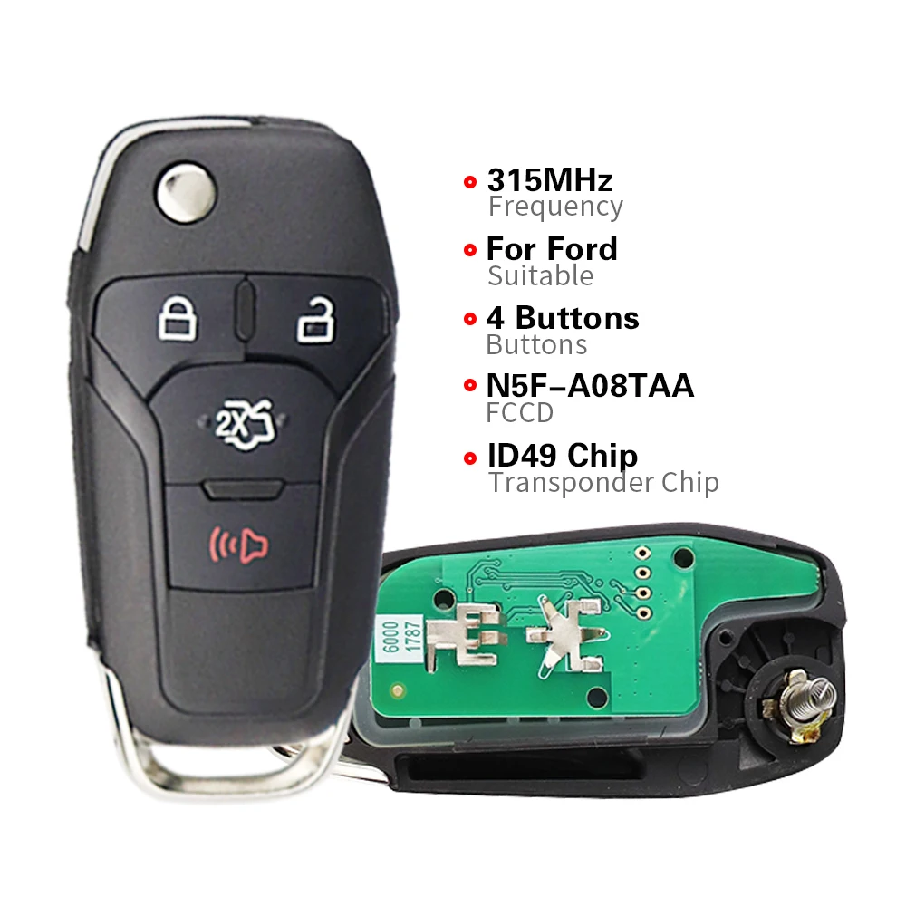 315/433/902Mhz Remote Car Key For Ford Escort Fusion Mk2 Mk7 Explorer Transit Ranger Galaxy S-Max KA+ Mondeo F150-F55 2013-2016