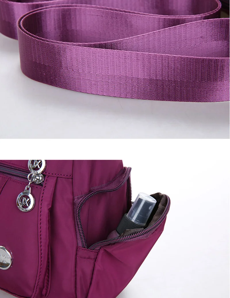 Casual Frauen Schulter Umhängetasche Oxford Wasserdichte Zipper Handtaschen Paket Weibliche Große Kapazität Reise Umhängetasche – Detail 30
