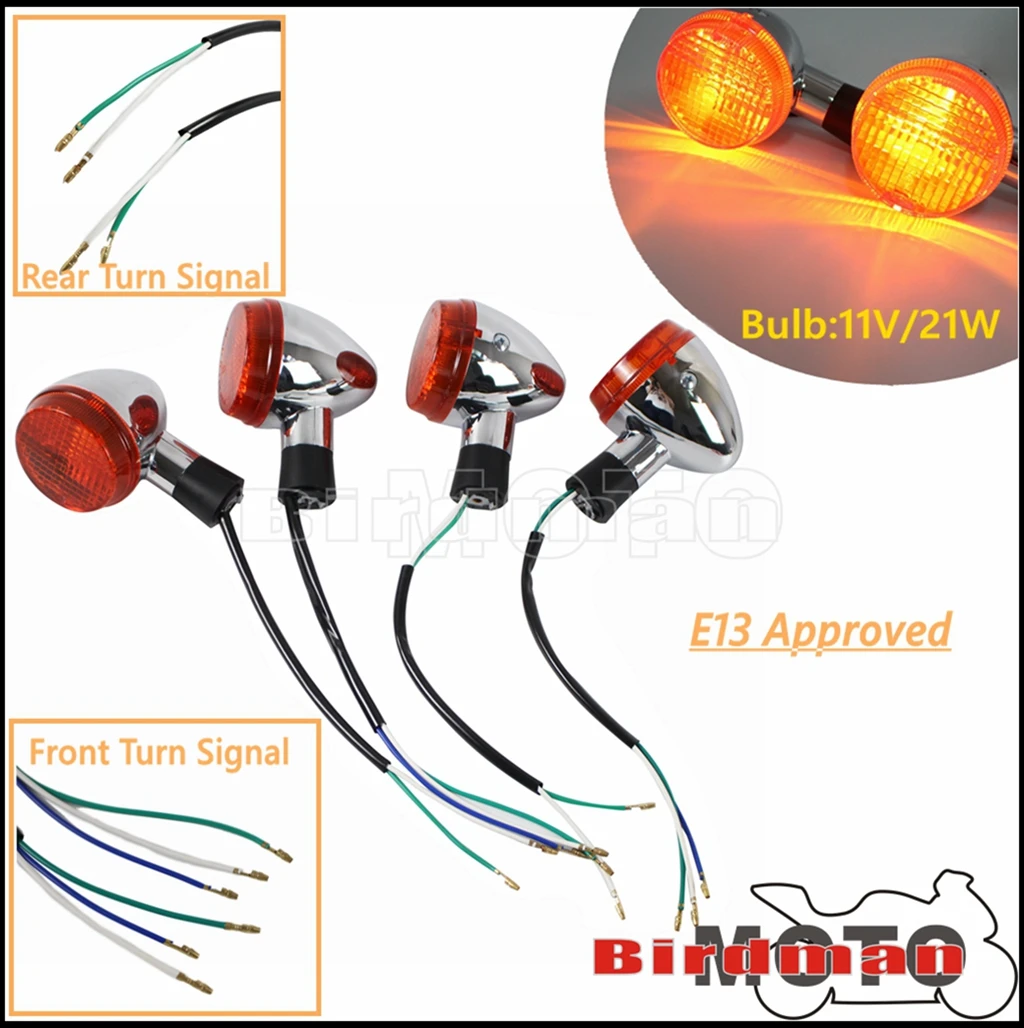 E13 Approved Motorcycle Front Rear Turn Signal Indicator Blinker Light For HONDA Shadow 400 750 VT750 VT 750 2004 2005 2006 2007