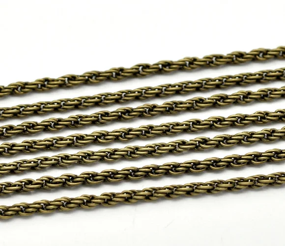 Doreen Box Lovely Antique Bronze Link Chains 3x0.6mm, sold per lot of 10M (B16068)