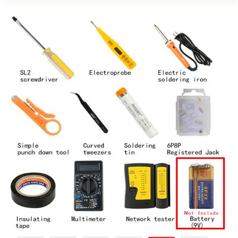 Portable LAN Network Repair Tool Kit RJ45 RJ11 RJ12 Cable Tester Repair Set Professional Network Tool Kit  Dropshipping