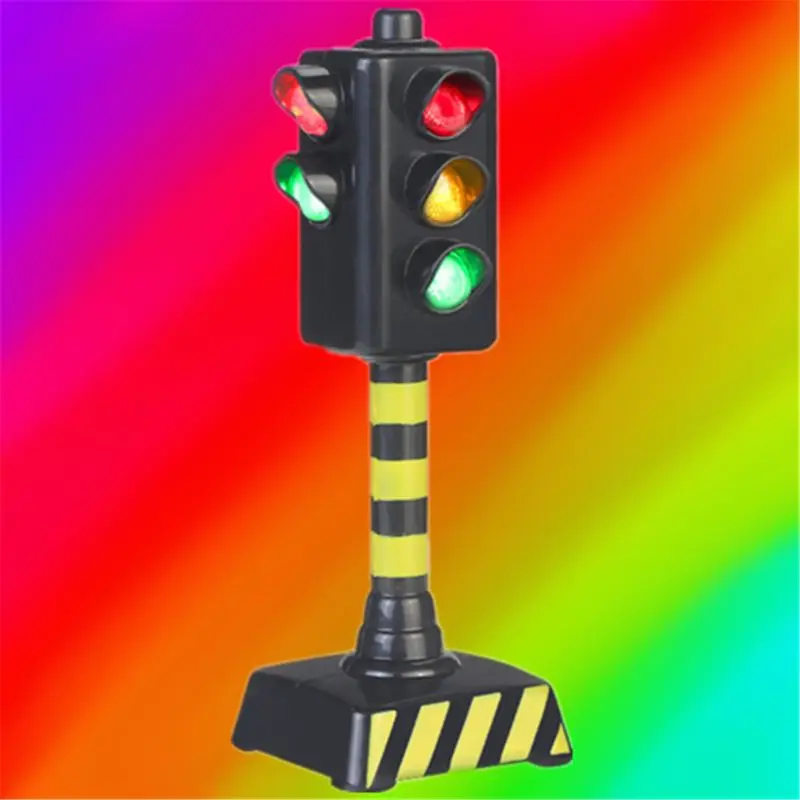 Mini Traffic Signs Road Light Block with Sound LED Children Safety Kids Educational Toys Perfect Gifts