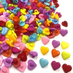 50/100pcs 15mmx14mm wholesale candy color heart buttons DIY kid's apparel sewing accessories PT165