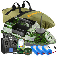 500M Camo Wireless GPS Fishing Bait Boat 3 Catapult Hoppers LCD  Fishfinders with Sonar Sensor Kid's Remote Control Toy Boat