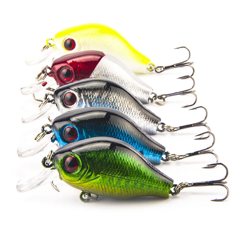 Señuelos de Pesca con manivela Wobbler, 5cm, 8g, Isca, plástico duro, Artificial, Japón, Crankbait, carpa, lubina, aparejos de Pesca, 1 ud.