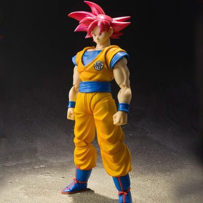 Dragon ball super saiyan cabelo vermelho son goku zamasu pvc figuras de ação anime dragon ball z articulação móvel goku estatueta brinquedos 160mm