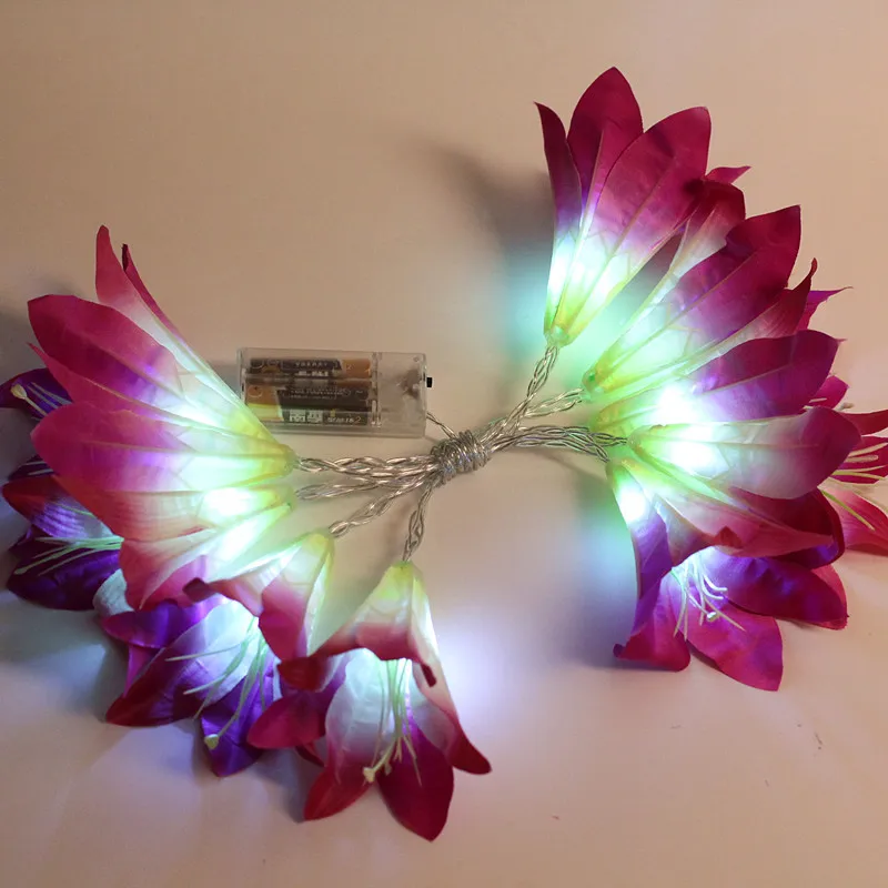 LED Simulation Lily Christmas Interior Decoration Atmosphere Light String Battery Operated for Outdoor Indoor Wedding Decoration