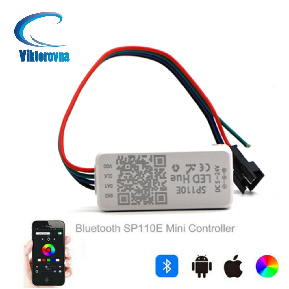 SP110E Bluetooth Pixel light Bluetooth-compatible Controller WS2811 WS2812B SK6812 RGB RGBW APA102 WS2801 pixels Led Strip APP