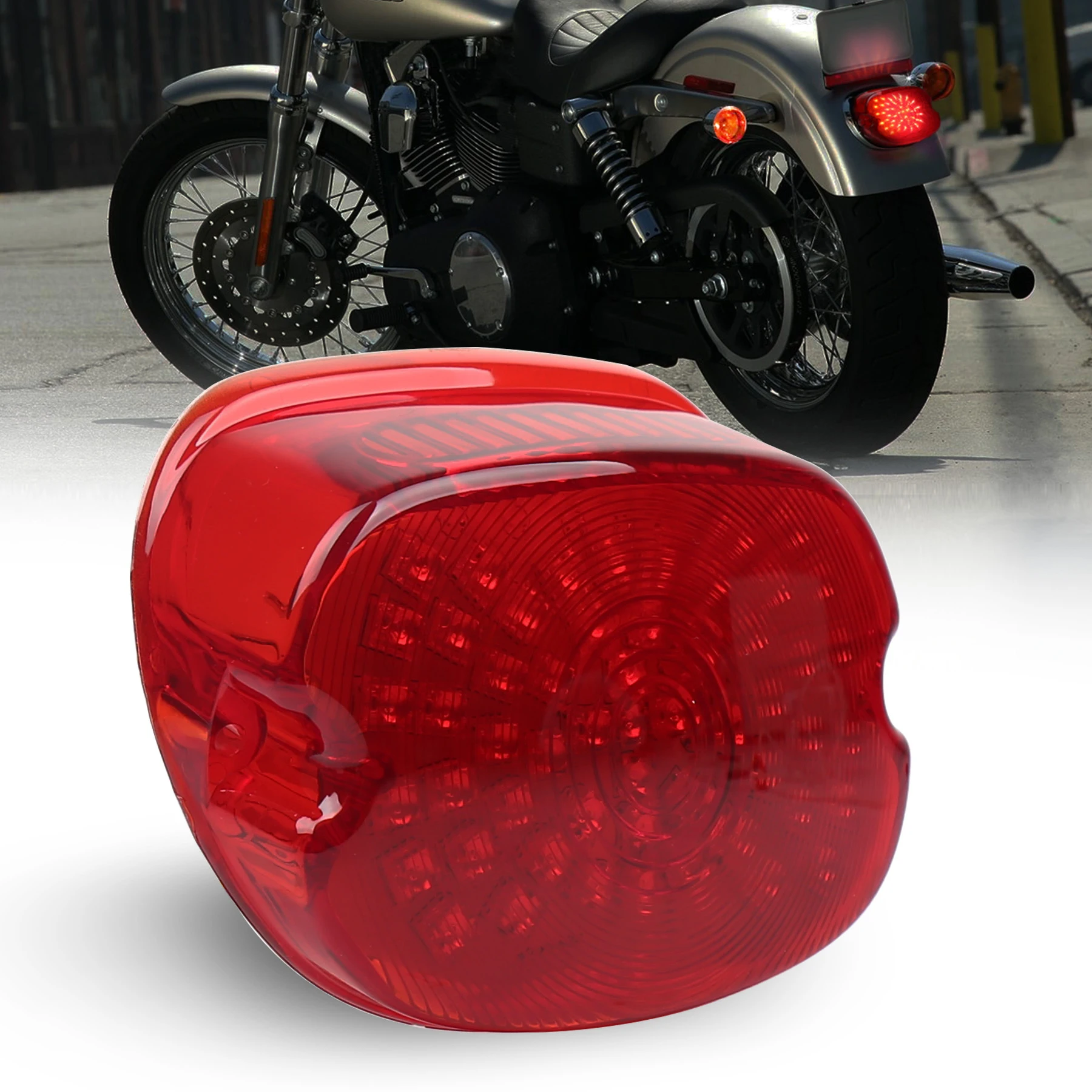 

Red Brake Turn Signal License Plate Light led Tail Light for-Harley Sportster Dyna FXDL Electra Glides Road King