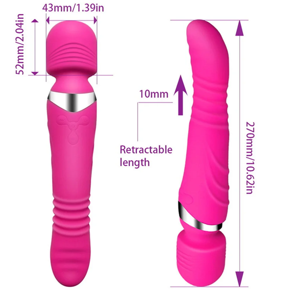 Heatable Stretch Dildos Vibrator For Woman G-Spot Sex Machine Rechargeable AV Magic Wand Massager Masturbator Adult Clit Sex Toy