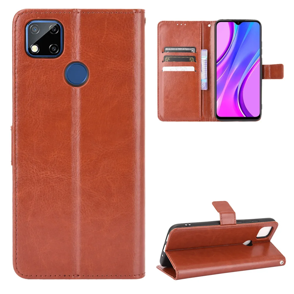 For Xiaomi Redmi 9C Case Xiaomi Redmi9c Wallet Flip Style Glossy Skin PU Leather Phone Back Cover For Xiaomi Redmi 9C 9 C Case