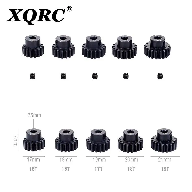 Engrenagem de aço preta do motor do pinhão do metal, M1, 5mm, 11T, 12T, 14T, 15T, 17T, 18T, 20T, 21T, 22T, 24T, 25T, 26T, 28T, 30T, para o carro de 1/10 RC Modelo Motor