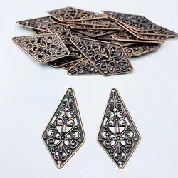 20 pieces/lot 23x45cm antique bronze tone metal Filigree Flower Wrap Connector   Jewelry DIY Components