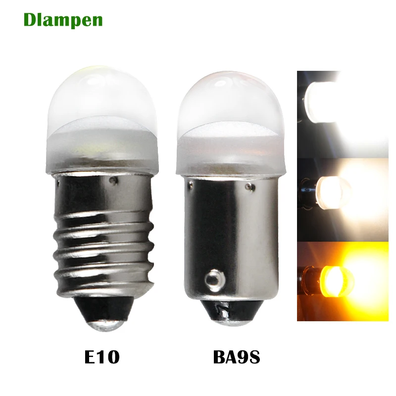 E10 t4w 233 ba9s led bulb Dc 6v 12v 24v 6.3V Car Interior Lights Auto License Plate Door Reading Lamp White Yellow 6 12 24 Volt