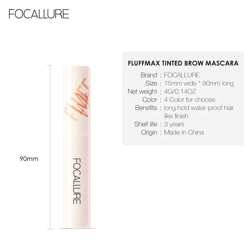 FOCALLURE Natural Brow Gel Long Hold Waterproof Eyebrow Cream Hair Like Finish Wild Eyebrows Styling Gel Beauty Eyes Makeup