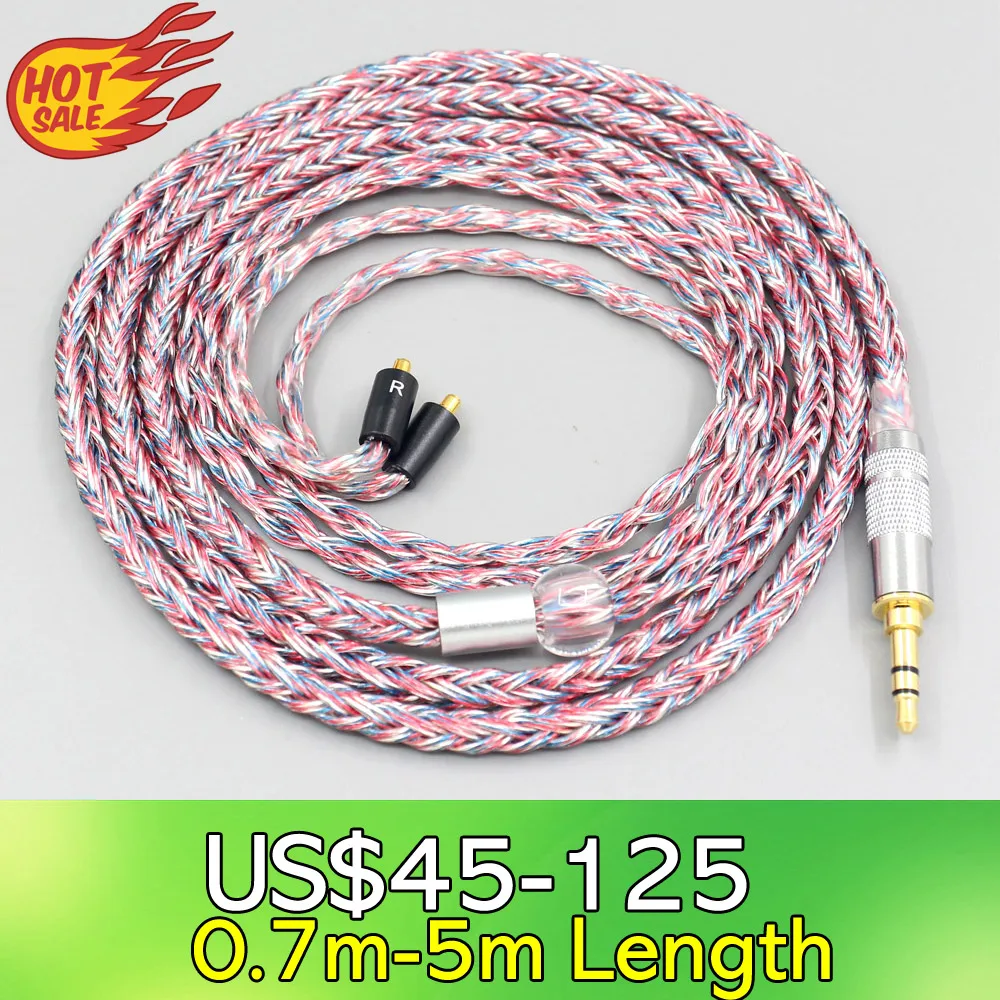 

16 Core Silver OCC OFC Mixed Braided Cable For Dunu T5 Titan 3 T3 (Increase Length MMCX) Earphone LN007577