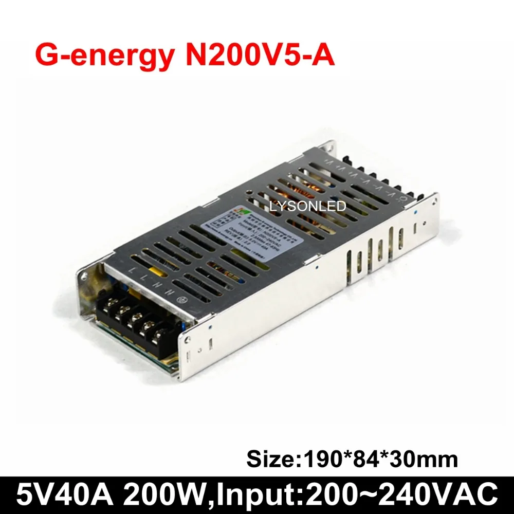 N200V5-A Slim 200W G-energy LED Display Power Supply DC5V 40A Output For Indoor Outdoor Advertising LED Video Wall